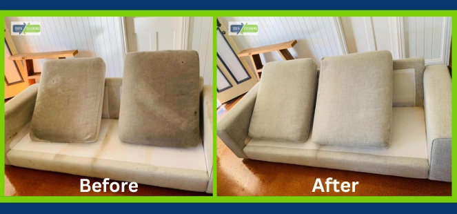 Couch Steam Cleaning Before and After